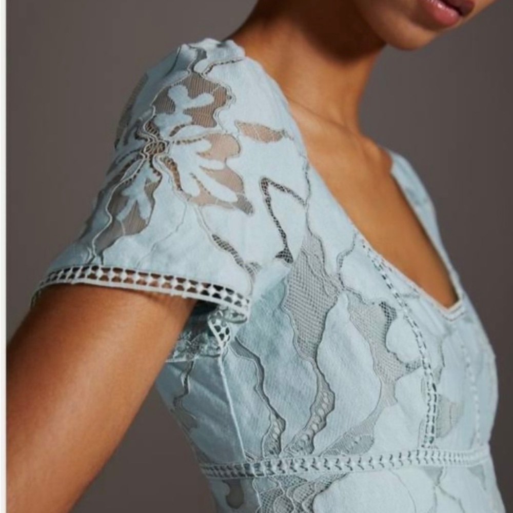Anthropologie slim lace maxi dress